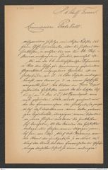 k.k. naturhistorisches Hofmuseum, Intendanzakten 1885-1896 (Hauer), Aktenzahl Z.371.a/1888, Seite 1